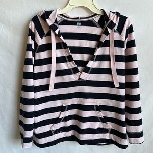 SJB Active pink and navy striped hooded top, size L